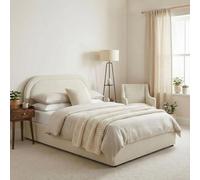 FurnitureboxUK Freja Beige Boucle Fabric Ottoman Double Bed Frame FurnitureboxUK Beige Double