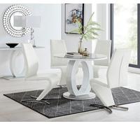 Giovani Round Dining Table With Four Willow Chairs Set - White