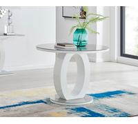 FurnitureboxUK Giovani 100cm 4-Seater Round High Gloss & Glass Dining Table in Grey FurnitureboxUK Grey