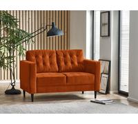 FurnitureboxUK Jade 2-Seater Soft Touch Velvet Sofa With Solid Wood Frame in Burnt Orange FurnitureboxUK Burnt Orange