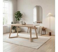 Furniturebox Lulworth Rectangular Whitewashed Wood 6 Seater Dining Table - 6 Seater Dining Table - Wood Dining Table