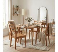 Furniturebox Lynton Round Walnut Effect Wood 4-6 Seater Dining Table And Chairs, Solid Wood Dining Table And Chairs, Dining Set
