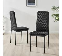 Furniturebox Milan 6X Black Velvet Dining Chairs - Dining Chairs Set Of 6 - Black Dining Chairs - Kitchen Chairs
