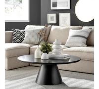 Furniturebox Palma Coffee Table - Round Black - Round Coffee Table - Black Coffee Table - Wooden Coffee Table