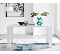 Furniturebox Pivero Rectangular 6 Seater White High Gloss Dining Table For Simple Elegant Minimalist Style Dining Room