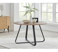 FurnitureboxUK Santorini 120cm 6-Seater Contemporary Round Wood Dining Table in Brown FurnitureboxUK Brown