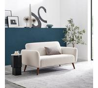 FurnitureboxUK Teddy Soft Boucle Fleece Retro Sofa In A Box in White | Size: 2 Seater FurnitureboxUK White 2 Seater