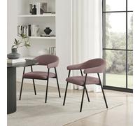 FurnitureboxUK 2x Delos Pale Terracotta Orange Fabric Dining Chairs FurnitureboxUK Terracotta