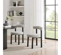 FurnitureboxUK 2x Isola Grey Fabric Dining Chairs Black Legs FurnitureboxUK Grey