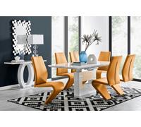 Furniturebox Uk Arezzo Large Extending Dining Table And 6 Mustard Willow Chairs