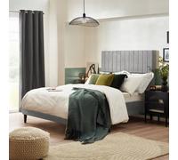 FurnitureboxUK Aster Classic Solid Wood Bed Frame Upholstered in Velvet in Light Grey | Size: Double FurnitureboxUK Light Grey Double