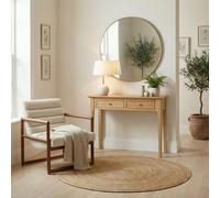 Furniturebox Uk Belle 2 Drawer Solid Oak Wood Console Table
