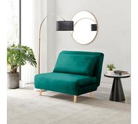 Furniturebox Uk Bobby Green Velvet Single Folding Sofa Bed