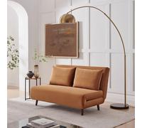 Furniturebox Uk Bobby Orange Velvet Double Folding Sofa Bed