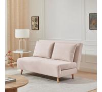 Furniturebox Uk Bobby Pale Pink Velvet Double Folding Sofa Bed