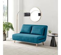FurnitureboxUK Bobby Compact Futon Inspired Sofa Bed Upholstered In Soft Fabric in Blue | Size: Medium FurnitureboxUK Blue Medium