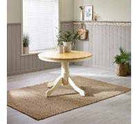 Furniturebox Uk Bude Oak And Cream Wooden Dining Table