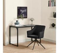 Furniturebox Uk Calla Black Velvet Swivel Office Chair