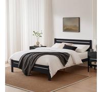 FurnitureboxUK Declan Solid Pine King Size Bed Frame in Dark Grey FurnitureboxUK Dark Grey King