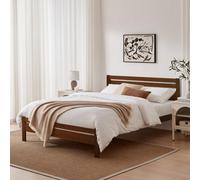 FurnitureboxUK Declan Solid Pine King Size Bed Frame in Walnut FurnitureboxUK Walnut King