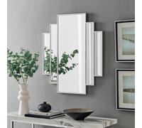 Furniturebox Uk Deco Large 1920S Inspired Art Deco Silver Framed Wall Mirror