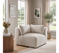 Furniturebox Uk Drift Cream Boucle Corner Section Armchair For Modular Sofa
