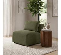 Furniturebox Uk Drift Green Boucle Armless Armchair For Modular Sofa