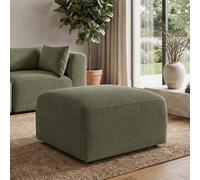 Furniturebox Uk Drift Green Boucle Fabric Footstool