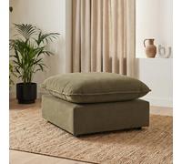 Furniturebox Uk Echo Green Linen-Look Fabric Footstool
