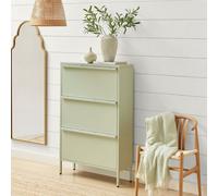 Furniturebox Uk Eira Green Metal Storage Shoe Cabinet