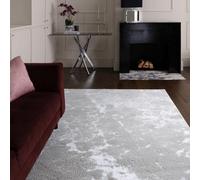 Furniturebox Uk Elysia Metallic Silver Lustre Rug 160X230