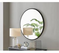 Furniturebox Uk Emma 100Cm Round Black Frame Wall Mirror