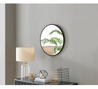 Furniturebox Uk Emma 60Cm Round Black Frame Wall Mirror