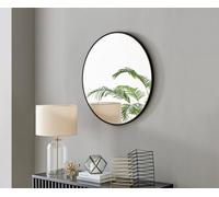 Furniturebox Uk Emma 80Cm Round Black Frame Wall Mirror
