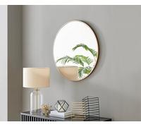 Furniturebox Uk Emma 80Cm Round Gold Frame Wall Mirror