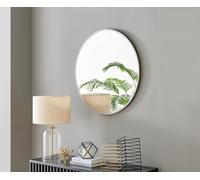 Furniturebox Uk Emma 80Cm Round Silver Frame Wall Mirror