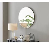 Furniturebox Uk Emma 80Cm Round White Frame Wall Mirror