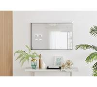 Furniturebox UK Emma Rectangular Wall Mirror, 100 x 66cm, Black Metal for Living Room & Bedroom