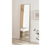 Furniturebox UK Emma Rectangular Wall Mirror, 170 x 50cm, Copper Metal for Living Room & Bedroom
