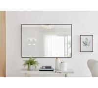 Furniturebox UK Emma Rectangular Wall Mirror Metal Frame 120x80cm Black | For Living Room, Dining Room, Bedroom and Hallway, Hang Vertically or Horizontally