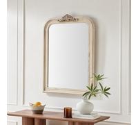 Furniturebox Uk Francis Whitewash Wood Large 110X74Cm Overmantle Arch Mirror