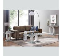 Furniturebox Uk Giovani Grey White High Gloss Glass Console Coffee End Side Table Set