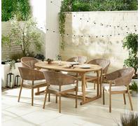 Furniturebox Uk Hamburg & Asa 6 Seat Extending Table Garden Dining Set