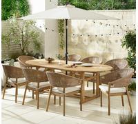 Furniturebox Uk Hamburg & Asa Extending Table & 8 Chair Garden Dining Set