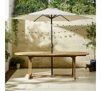 Furniturebox Uk Hamburg Extending Oval 6-8 Seat Wood Garden Dining Table