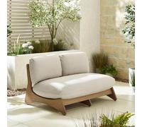 Furniturebox Uk Iko Solid Wood & Cream Garden Sofa