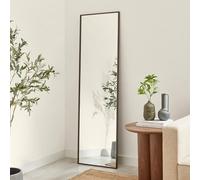Furniturebox UK Inga Walnut Wood Full Length Wall Mirror 170x50cm Long Rectangle - Real Wooden Veneer Frame - Minimalist Scandi Style - Horizontal or Vertical Hanging - Hallway Bedroom Living Room