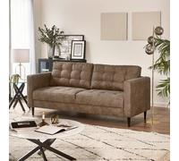 Furniturebox Uk Jenna Brown Faux Leather 3 Seater Sofa