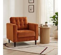 Furniturebox Uk Jenna Burnt Orange Velvet Armchair