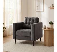 Furniturebox Uk Jenna Dark Grey Velvet Armchair